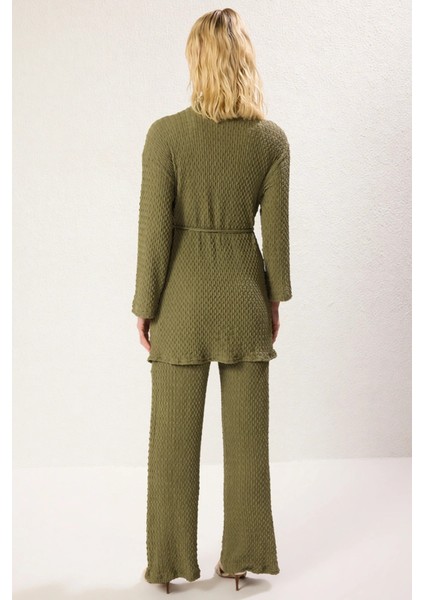Kadın Alt Üst Dokulu Anvelop Üst Geniş Paça Alt Örme Takım Rahatlığı ve Bir Arada Sunuyor Kaliteli indirimleri