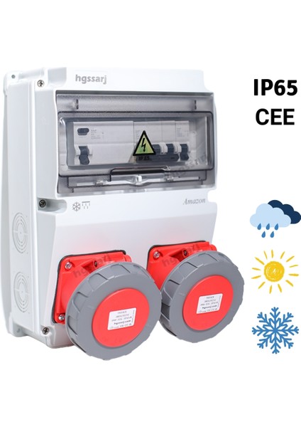 "Amazon" 22kW 5X32A + 5X32A + 1X16A Trifaze Elektrikli Araç Kombinasyon Kutusu Kaçak Akım Röle IP66-IP67-IP68 V i k o/P a n a s o n i c, 5 Yıl Garanti fırsatları