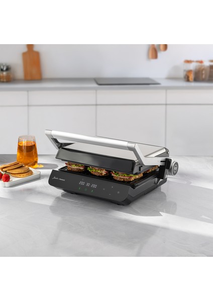 x Homend Grilliant 1345H 3 In 1 Inox Gövdeli Çift Taraflı ve Alt Üst Sıcaklığı Ayrı Kontrol Edilebilen Xl Döküm Plakalı Tost ve Izgara Makinesi fırsatları