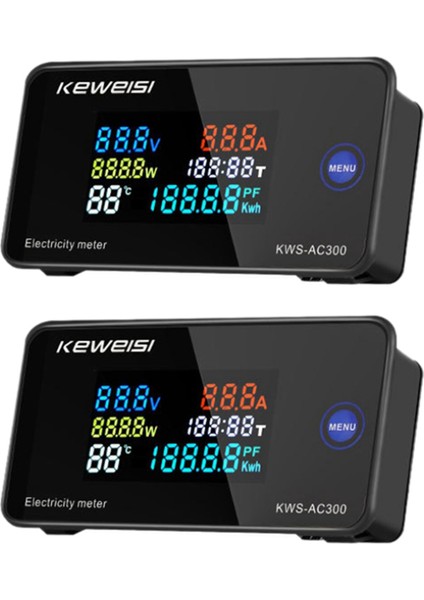 2x Keweisi KWS-AC300 Dijital Voltmetre Ac 50-300V Voltaj 45-65Hz Güç Enerji Ölçer LED Wattmetre 0-10A Detektörü A (Yurt Dışından)
