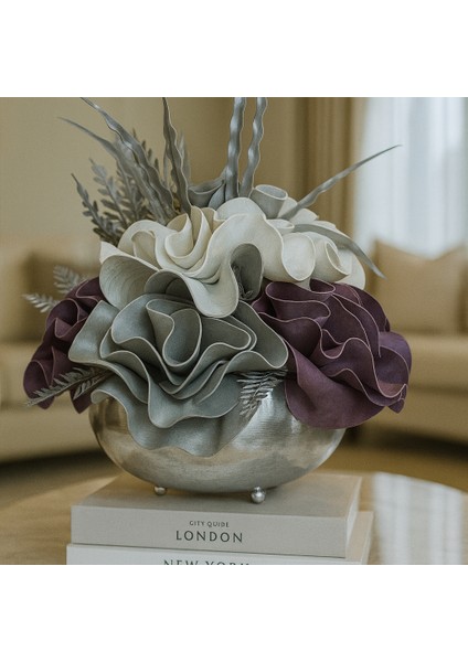 Lüks Büyük Gazoz Model - Latex Aranjman - Metal Gümüş Saksı fiyatları