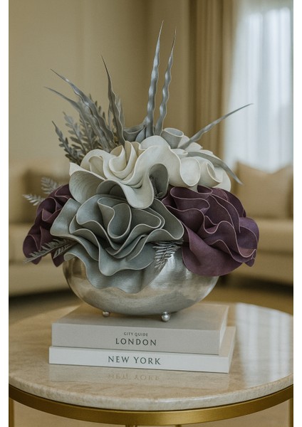 Lüks Büyük Gazoz Model - Latex Aranjman - Metal Gümüş Saksı modelleri