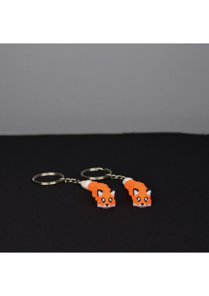 3D Hareketli Eklemli Beyaz Kuyruklu Turuncu Tilki Çanta Süsü ve Anahtarlık fiyatları