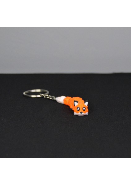 3D Hareketli Eklemli Beyaz Kuyruklu Turuncu Tilki Çanta Süsü ve Anahtarlık fırsatları