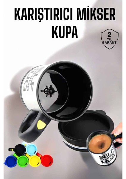 Yazılı Kupa Kendi Kendini Karıştıran Mikser Kupa Termos Bardak - UD001X-50R278