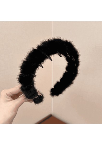 Sonbahar ve Kış Leopar Peluş Saç Bantları Kıdemli Retro Küçük Parfüm Kafa Bandı Dişleri ile Kaymaz Basınç Saç Kartı Headdress (Yurt Dışından)