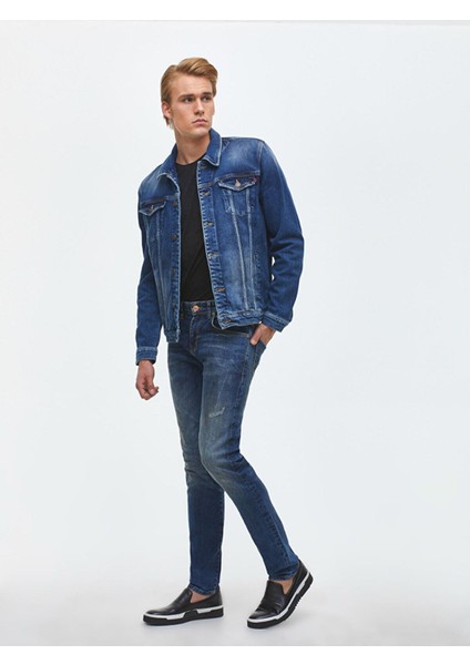 Santino Y Wynwood Wash Erkek Jeans Ceket