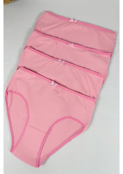 Kadın 4'lü Paket Yüksek Bel %100 Pamuklu Külot