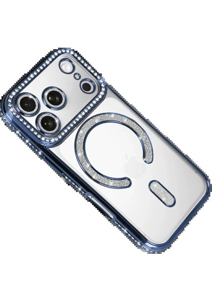 Apple iPhone 17 Pro Joke Simli Magneticsafe Kılıf - MAVI-(5796) - UD001X-50L9P7 modelleri