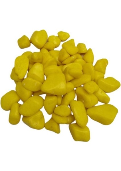 Dekoratif Taş Terraryum Taşı Akvaryum Taşı Renkli Çakıl Taşı / 2 kg Sarı