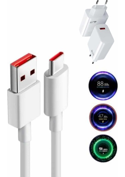 Hızlı Şarj Aleti Adaptörü Kablo Seti 67W Uzun Ömürlü Beyaz - UD001X-50Q8X9 indirimleri