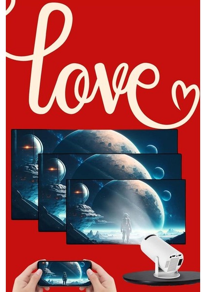 Sevgiliye Özel Hediye Ayaklı Sinema Projektörü Projeksiyon - UD001X-50SWR9 fırsatları