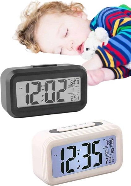 Gece Dijital Masa Saati Dijital Alarmlı LED Ekran Pilli Çalar Saat - UD001X-50N3M0 fırsatları
