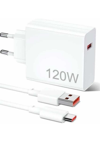 120W Şarj Aleti Hızlı Çift Turbo Şarj Aleti Seti Beyaz - UD001X-50O7O7