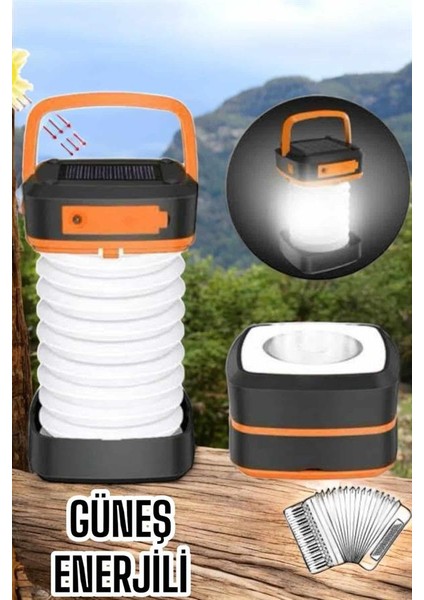 Güneş Enerjili LED Lamba Kamp Lambası Katlanabilir Lamba USB Şarjlı - UD001X-50SPN8 modelleri