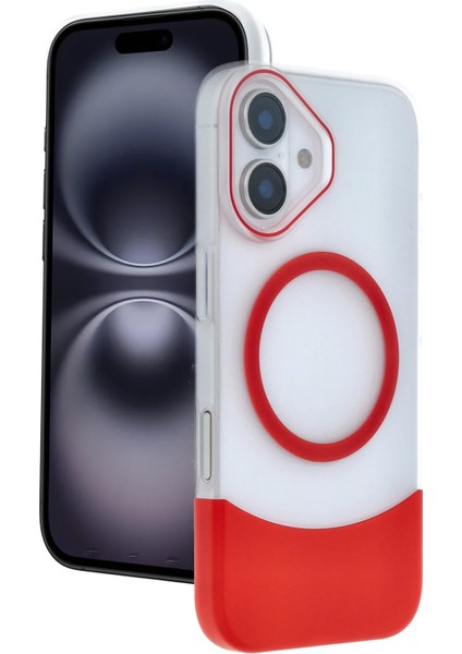 Apple iPhone 16 Velar Magsafe Kapak - KIRMIZI-(5796) - UD001X-50U260
