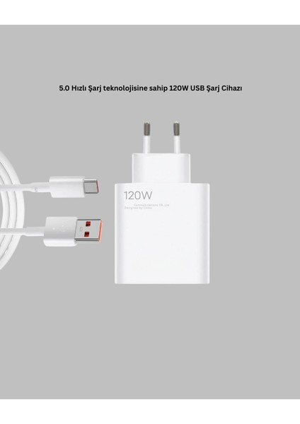 120 Watt Güçlü Hızlı Şarj Adaptörü Huawei P30 P40 Mate 20 Pro Uyumlu - UD001X-50K9H8 modelleri