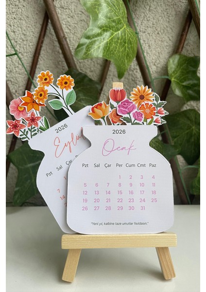 2026 Mini Çiçek Takvim + Tahta Stand fiyatları