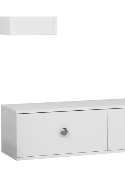 1334TV180-1CT Duvara Montaj Tv Sehpası, Tv Ünitesi Beyaz-Gümüş indirimleri