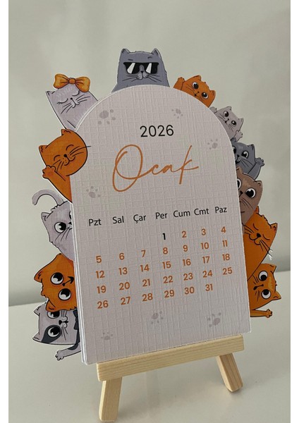 2026 Takvim -Kedili Masaüstü Tahta Stand fırsatları