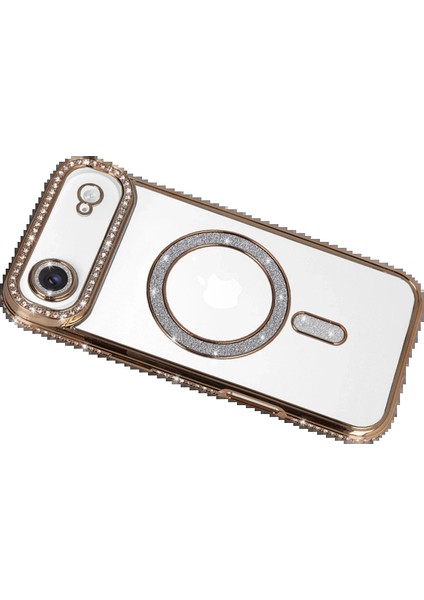 Apple iPhone 17 Air Joke Simli Magneticsafe Kılıf - GOLD-(5796) - UD001X-50L9L3 modelleri