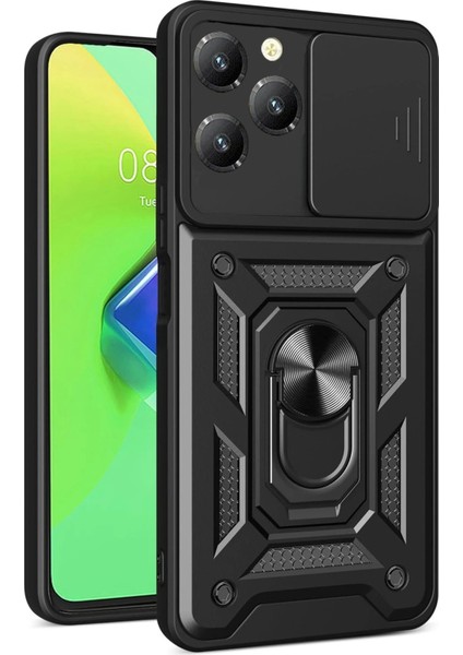 Infinix Hot 40 Pro Kılıf Pars Lens Yüzüklü Silikon - SIYAH-(5796) - UD001X-50LQW1