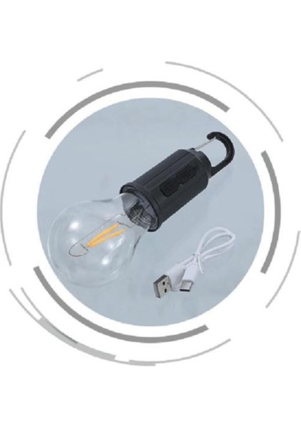 Taşınabilir Askılı Ampul Kamp Lambası Askılı Type-C Şarjlı Bahçe Lambası - UD001X-50QK64 fırsatları