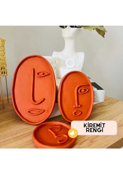 Gözdehobi Hediyelik Duvar Süsü Dekoratif Beton Tepsiler | Takılık Veya Duvar Süsü