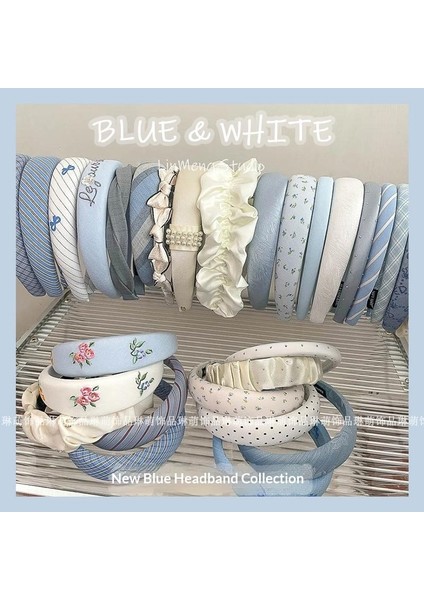 Krem Mavi Küçük Taze Yüksek Kafatası Üst Saç Bandı Kadın Yeni Kafa Bandı Saç Tokası Net Kırmızı Yı Yüz Saç Aksesuarları (Yurt Dışından) fiyatları