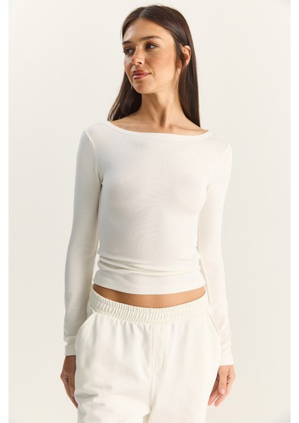 Kadın Cotton Kayık Yaka Bluz fiyatları