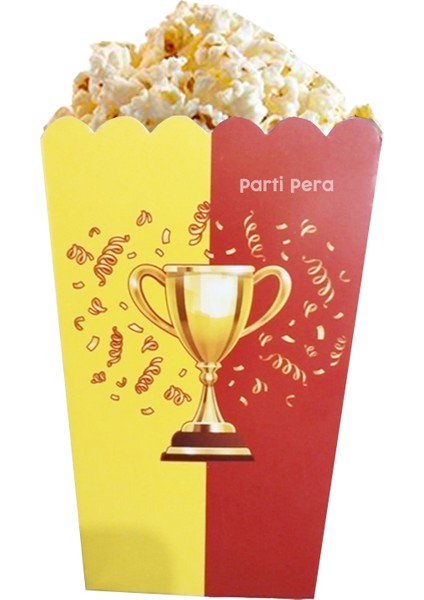 Sarı Kırmızı Futbol Temalı Mısır Kutusu Popcorn 8 Adet fiyatları