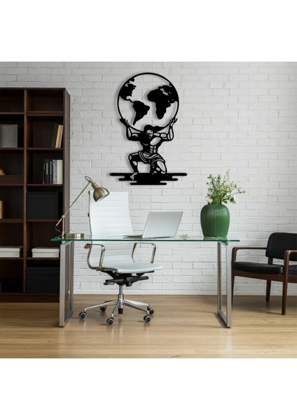 Dünyanın Yükü Temalı Ahşap Duvar Tablosu