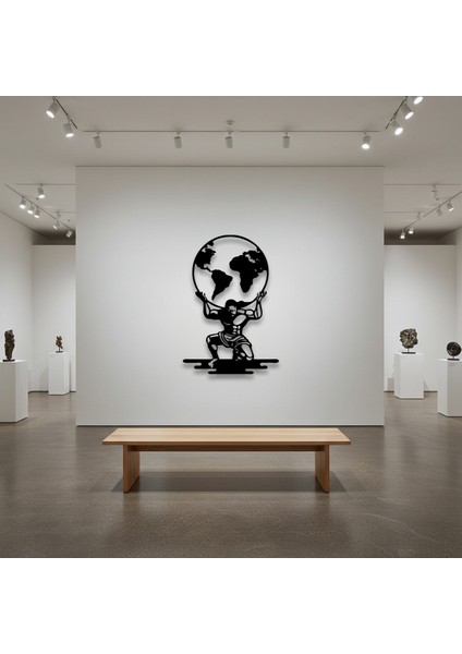 Dünyanın Yükü Temalı Ahşap Duvar Tablosu fiyatları