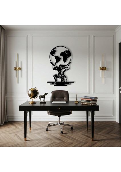 Dünyanın Yükü Temalı Ahşap Duvar Tablosu modelleri