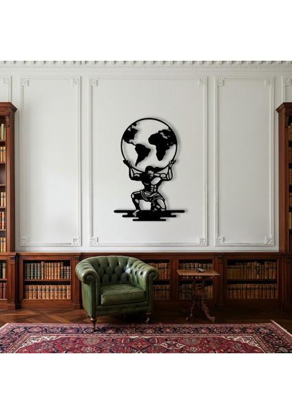 Dünyanın Yükü Temalı Ahşap Duvar Tablosu fırsatları