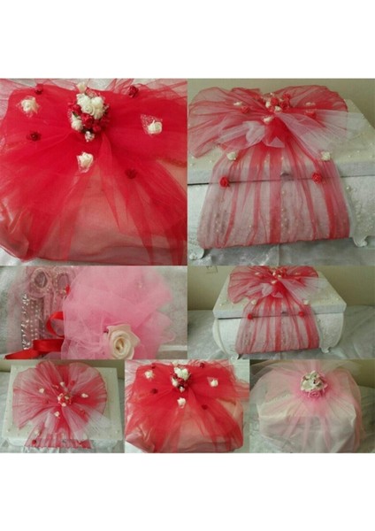 Kristal Tül, Bohça ve Tepsi Süsleme Tülü, Tütü Tülü_kırmızı 5 M. fiyatları