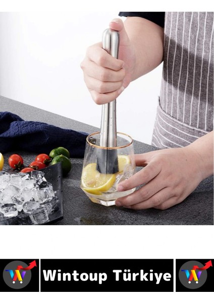 Uzun Ömürlü Ergonomik Tutuş Içecek Kokteyl Bar Meyve Ezme Tırtıklı Zahmetsiz Buz Kırma Çubuğu fırsatları