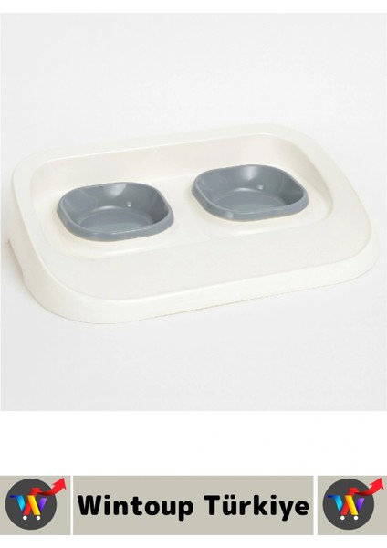 Evcil Hayvan Kaymaz Taban Çıkarılabilir Tasarım Çift Bölmeli Kedi Köpek Plastik Mama Su Kabı 2 In 1 fırsatları