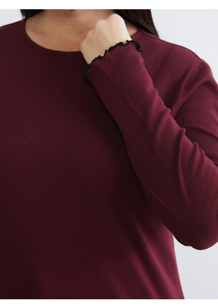 Büyük Beden Bisiklet Yaka Kadın Tişört 2'li