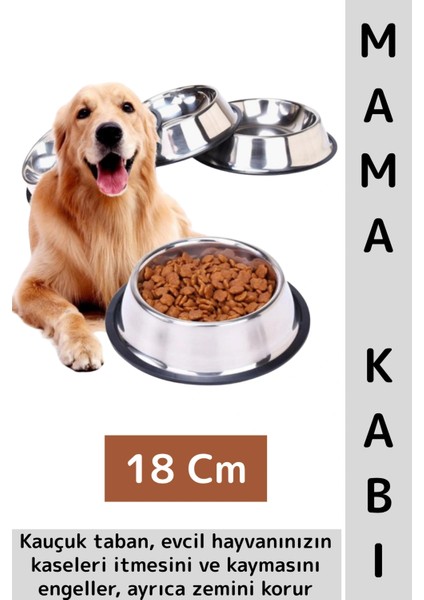 Premium Yüksek Kaliteli Dayanıklı Kaymaz Kauçuk Taban Evcil Hayvan Kedi Köpek Mama Su Kabı 18 cm
