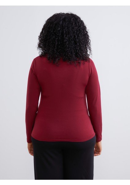 Büyük Beden Dik Yaka Büzgülü Kadın Body fırsatları