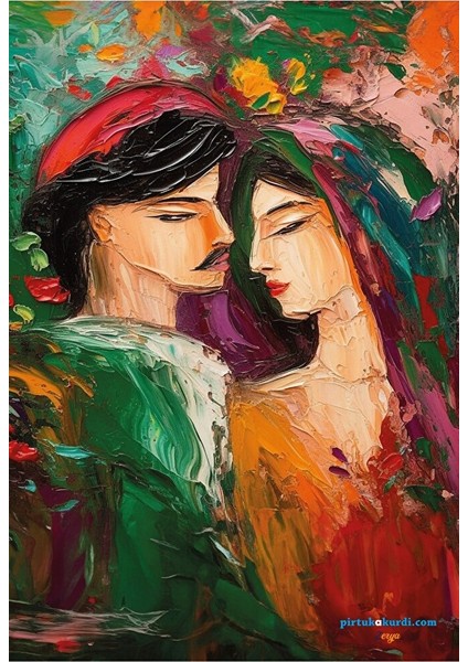 Mem Û Zin Resimli Poster Termos - Kürtçe Ez Ji Te Hez Dikim Kupası - Sevgililere Özel Kürtçe Set fırsatları