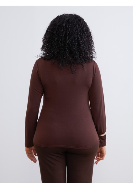 Büyük Beden Dik Yaka Büzgülü Kadın Body fırsatları