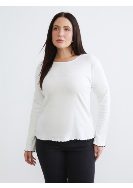 Büyük Beden Bisiklet Yaka Kadın Tişört 2'li fırsatları