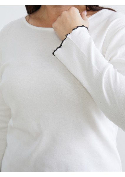 Büyük Beden Bisiklet Yaka Kadın Tişört 2'li