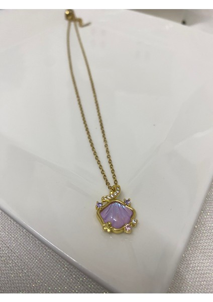 Pembe Deniz Kabuğu Çelik Kolye fiyatları