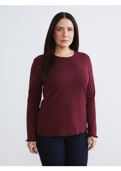 Büyük Beden Bisiklet Yaka Kadın Tişört 2'li modelleri