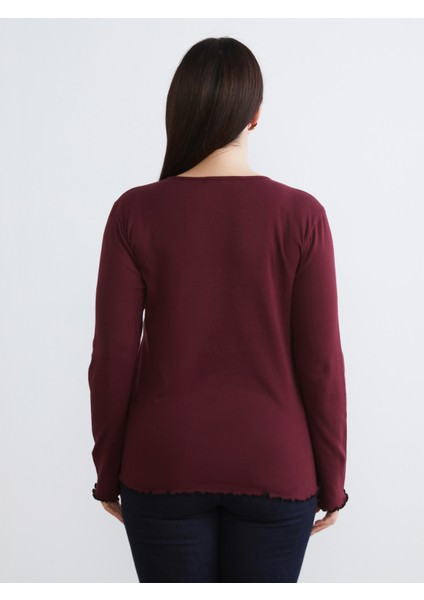 Büyük Beden Bisiklet Yaka Kadın Tişört 2'li