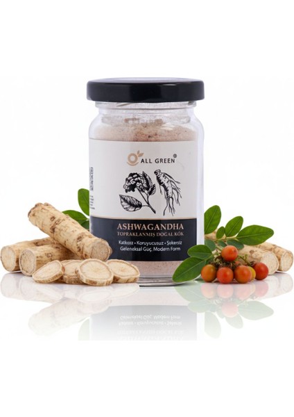 : Ashwagan.dhaa Hint Ginsengi Kök Tozu 50 G | %100 Doğal, Saf ve Yüksek Kaliteli