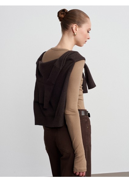 32319 Modal Karışımlı Uzun Kollu Top-Vizon modelleri